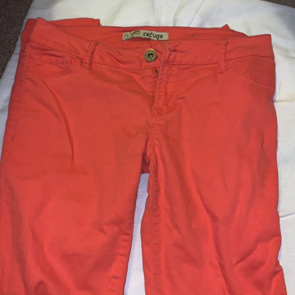 REFUGE | coral low rise skinny jeans